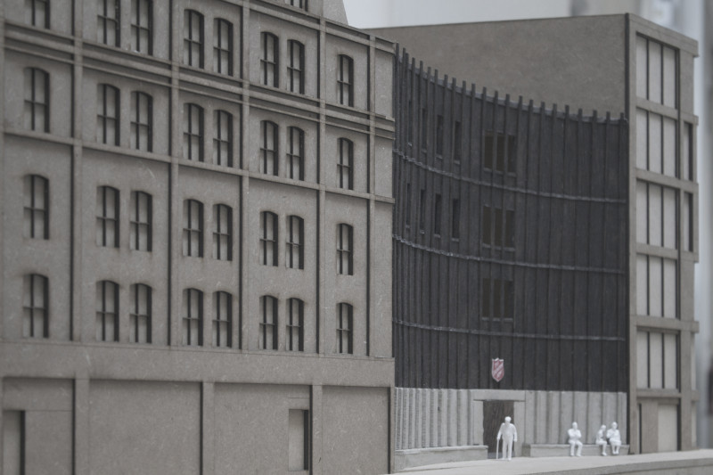Model of street facade