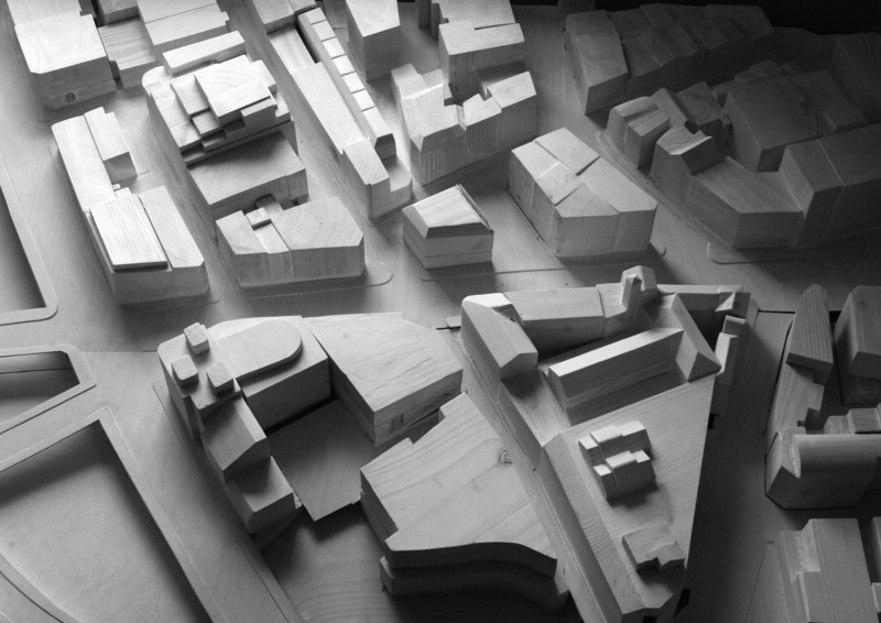 1:500 Clerkenwell site model in timber